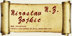 Miroslav Zojkić vizit kartica